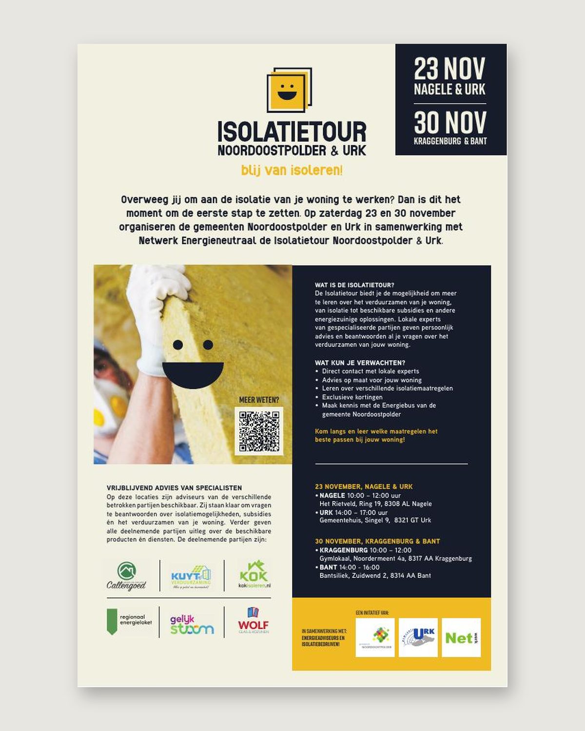 Paginagrote krantenadvertentie voor de Isolatietour