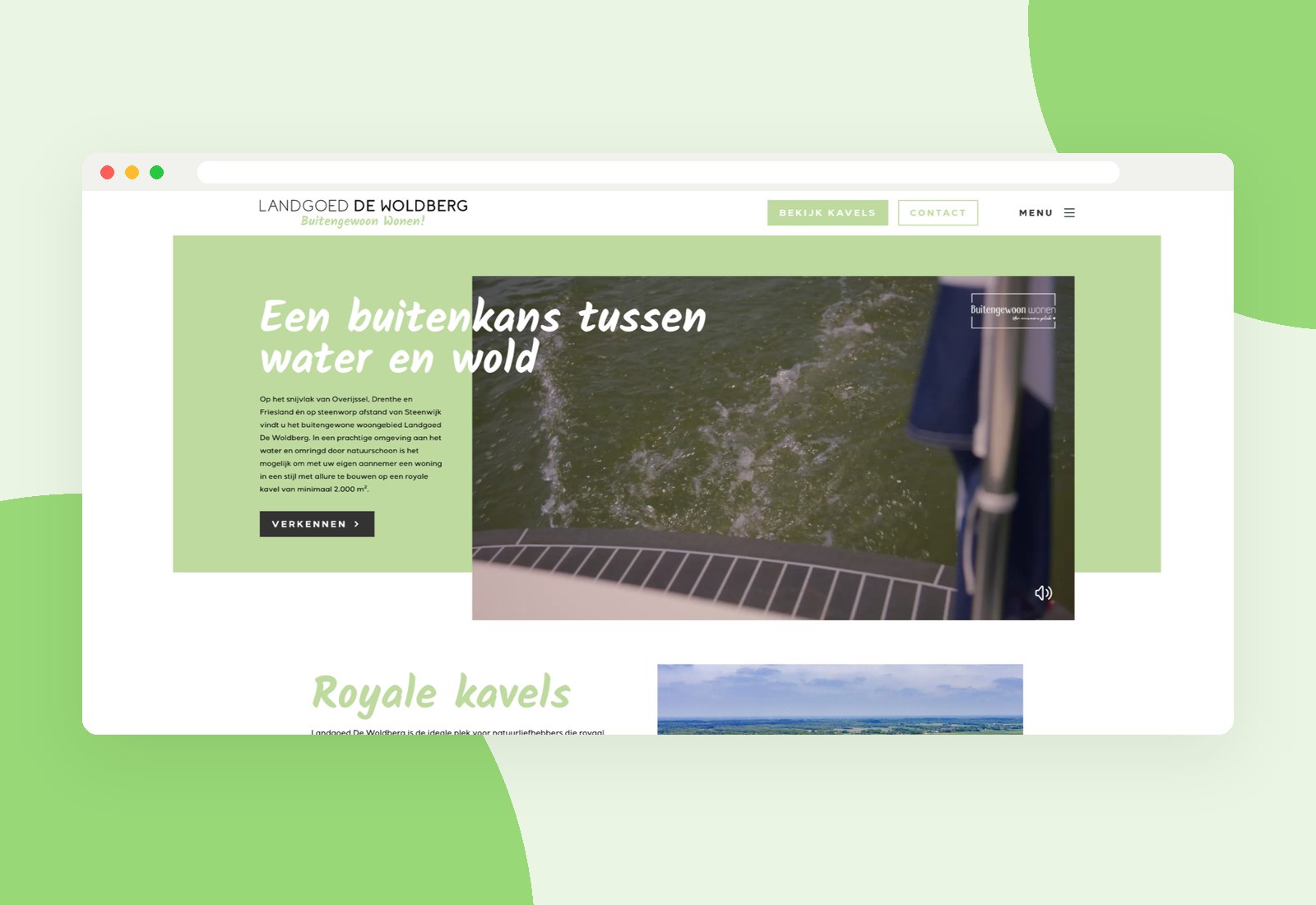 De vernieuwde website van Landgoed de Woldberg, gemaakt door REUS