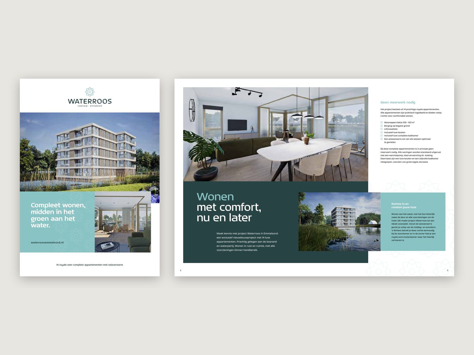 Offline media voor OVT Ontwikkeling: brochure Waterroos in Emmeloord