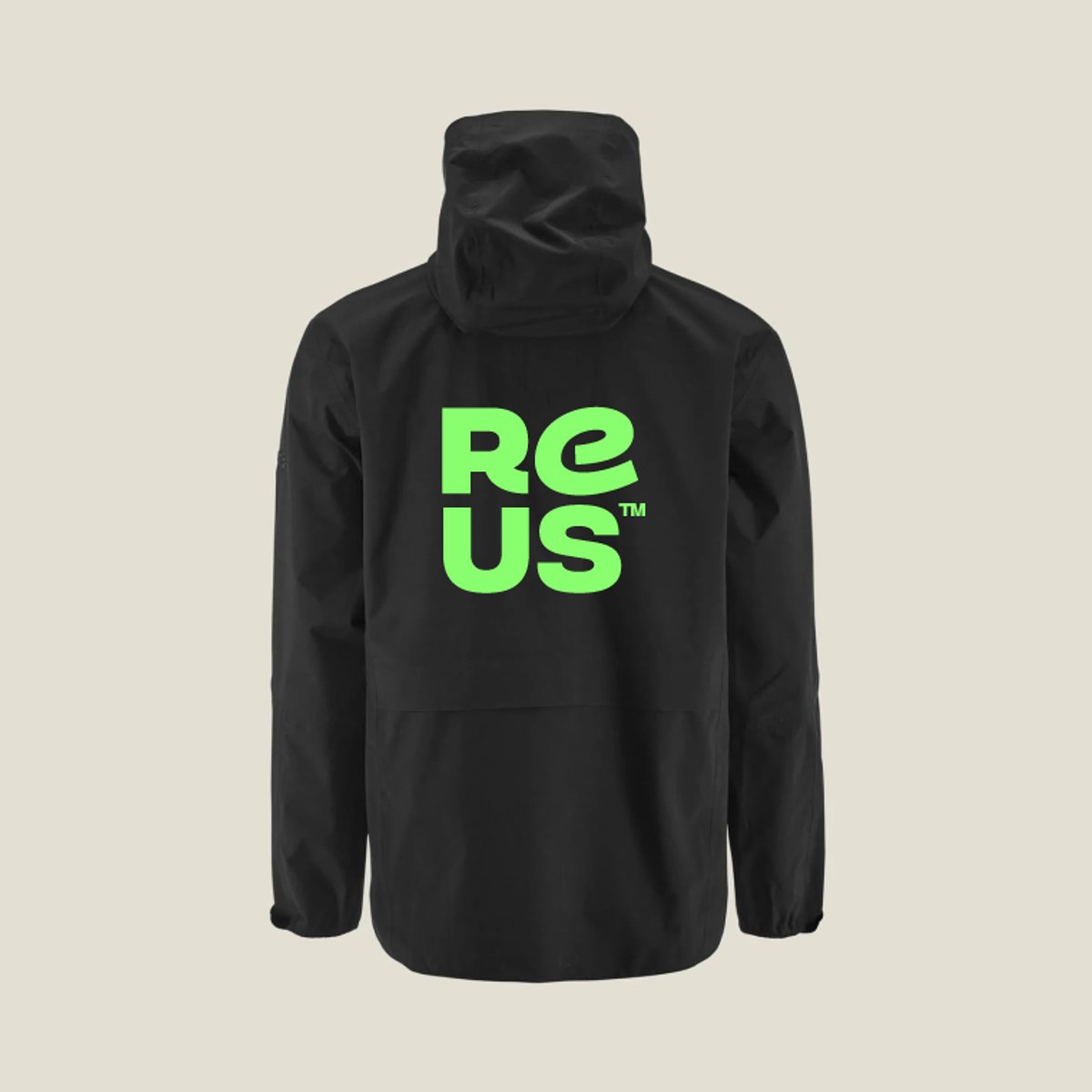 Reuzenjack van REUS, achterkant met groot groen REUS-logo