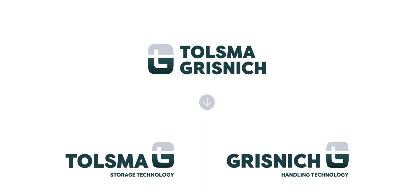 Het nieuwe logo van Tolsma-Grisnich, met de merken Tolsma en Grisnich eronder