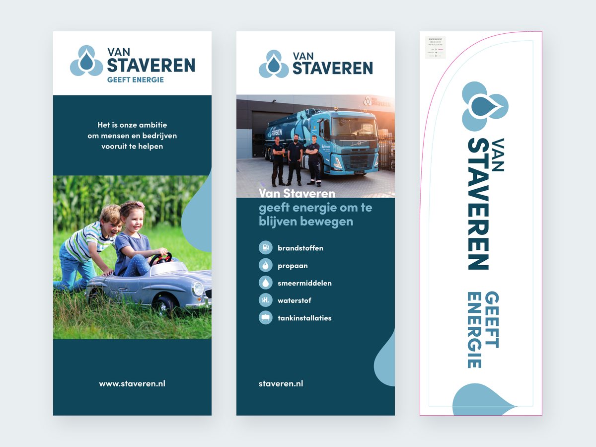 Offline media door REUS: roll-ups en een beachflag voor Van Staveren